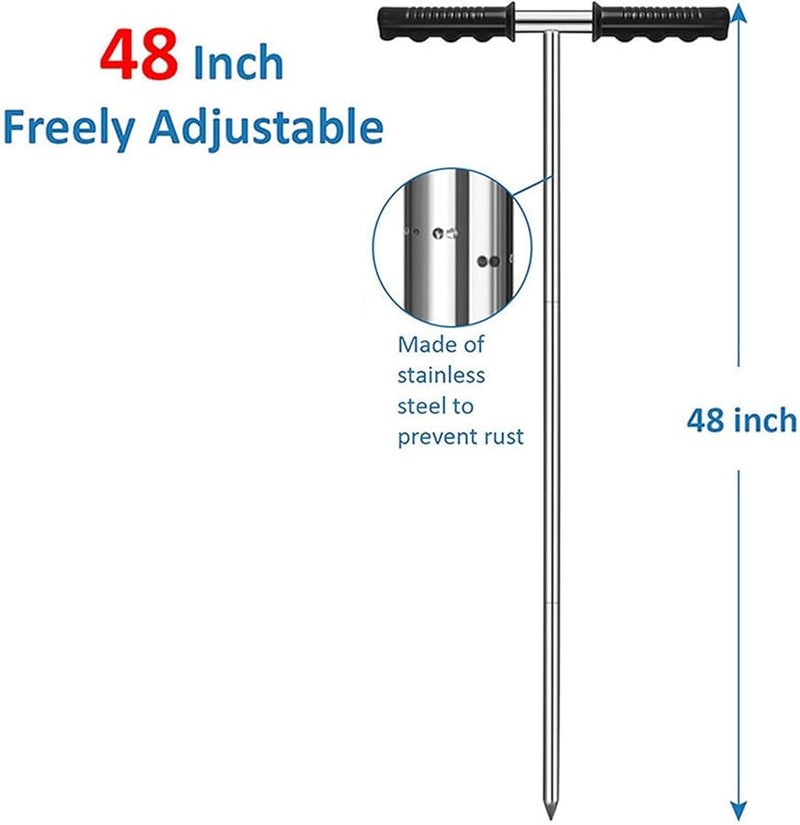 Retractable T Style Soil Sampler Probe 32 to 48 Inch for Gardening and Septic Tank Locating - Image 5